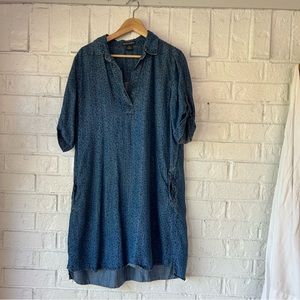 Chelsea and Theadore denim shirt dress with pockets size XL cheetah print